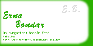 erno bondar business card