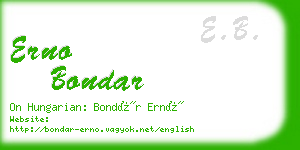 erno bondar business card